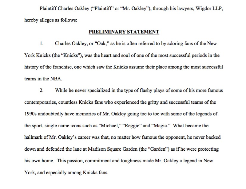 Illustration for article titled Charles Oakley Sues James Dolan, Doesn't Hold Back